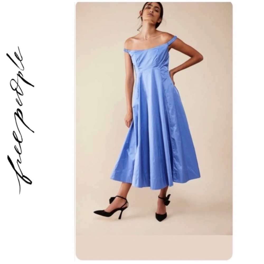 Free People x Revolve Alinda Iris Blue Dress Sz 10  $228 NWOT